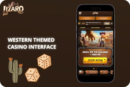 Lizaro 3 Western Themed Casino Interface
