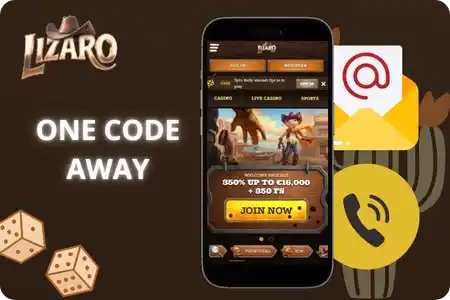 Lizaro Casino email and phone confirmation step