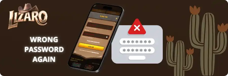 Lizaro Casino incorrect login details troubleshooting