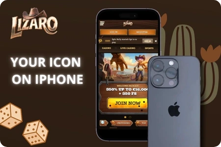 An iPhone user installs the Lizaro Casino shortcut through the Safari share menu.