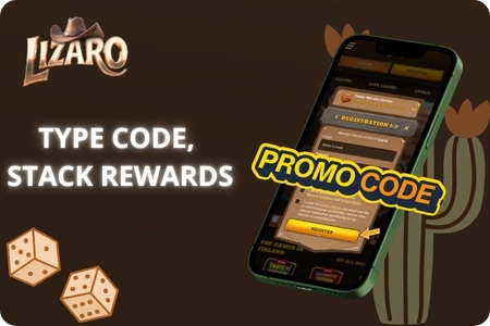 A cashier field on Lizaro Casino where players enter a promo code to boost their deposit before paying.